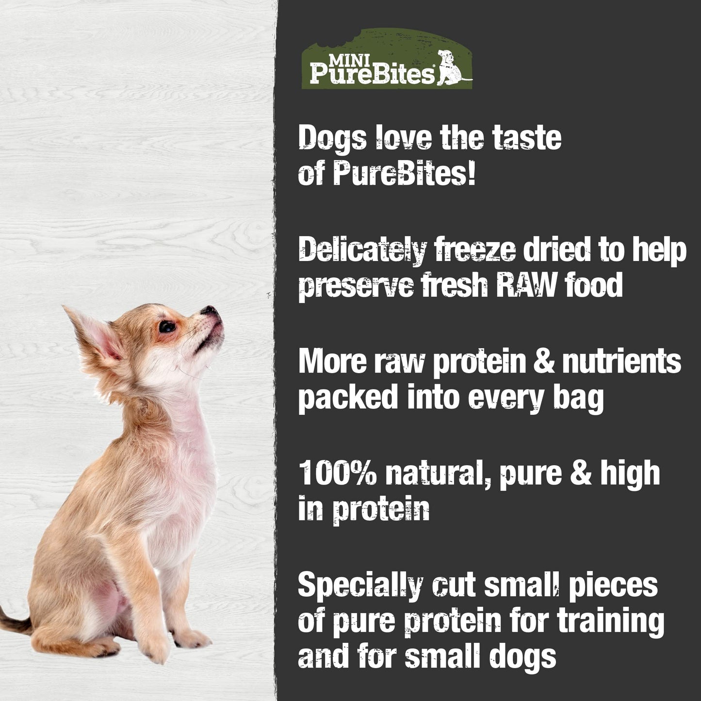 PureBites Mini Beef Freeze Dried Dog Treats, 1 Ingredient, Made in USA