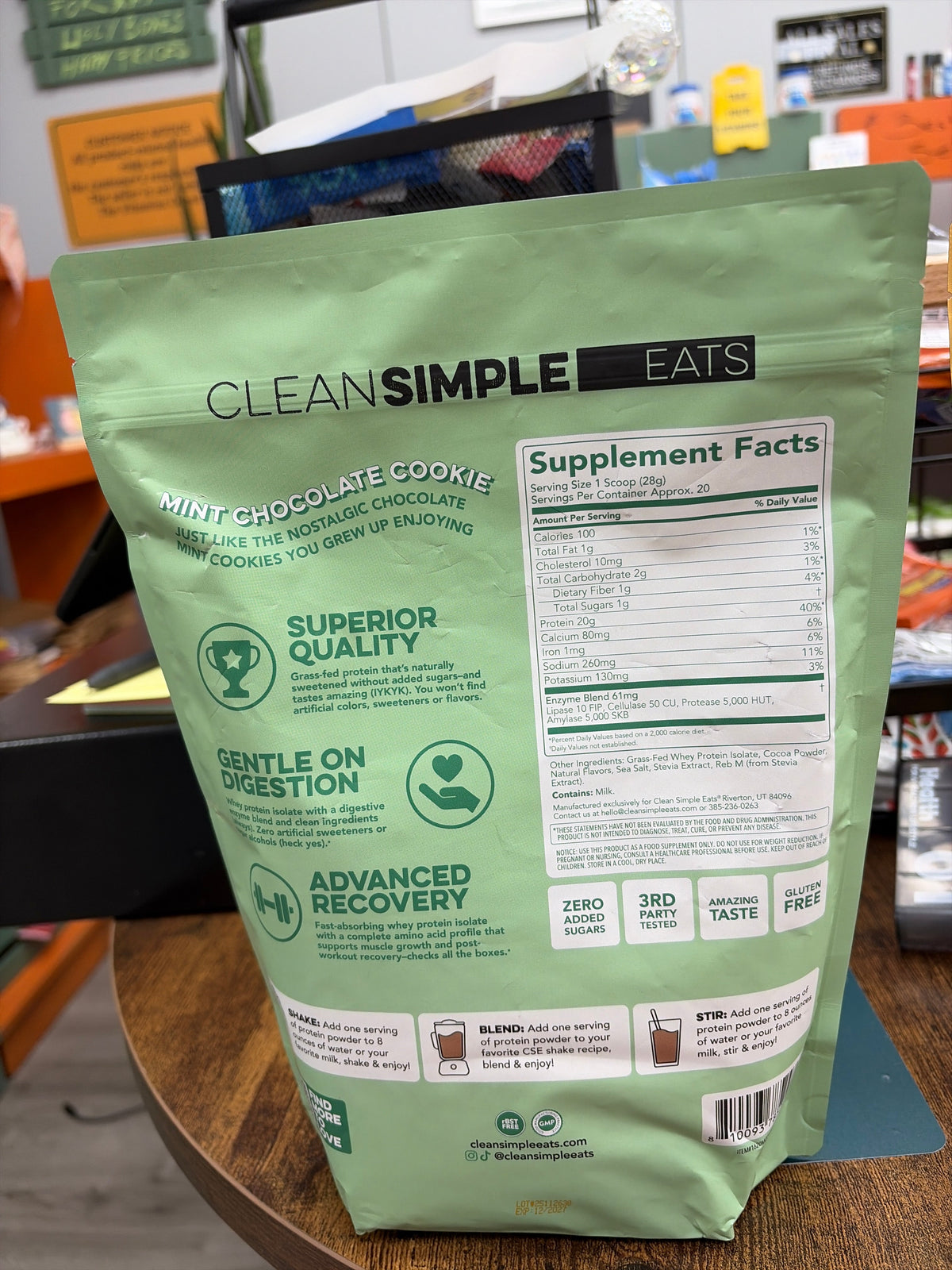 Clean Simple Protein Powder Mint Chocolate Cookie 1.1 LBS 20 Servings