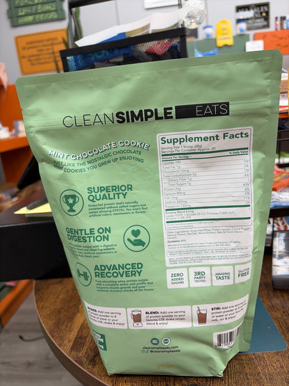 Clean Simple Protein Powder Mint Chocolate Cookie 1.1 LBS 20 Servings