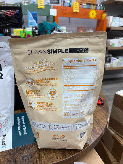 Clean Simple Protein Powder Toasted Marshmallow 1.1 LBS 20 Servings