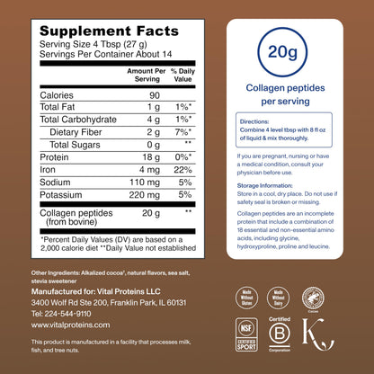 Vital Proteins Collagen Peptides Powder, with Hyaluronic Acid and Vitamin C