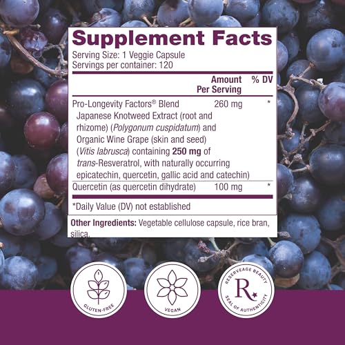Reserveage Beauty Resveratrol 250 mg - Best Trans-Resveratrol