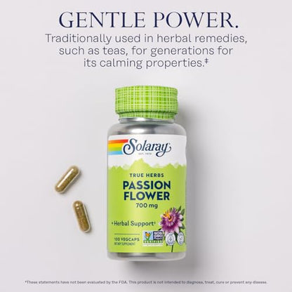 SOLARAY Unflavored Capsules Passion Flower Herbal Support 700Mg Yes Vegetarian