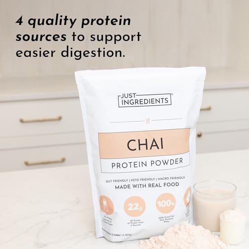Protein Powder Made with 100% Grass Fed, Non Denatured Whey | Four Different Protein Sources from Organic Whole Food Ingredients | 15 Servings | 22g Protein