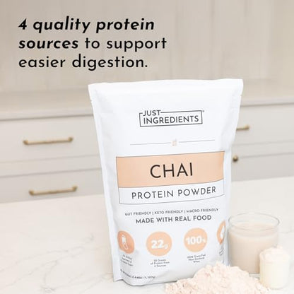 Protein Powder Made with 100% Grass Fed, Non Denatured Whey | Four Different Protein Sources from Organic Whole Food Ingredients | 15 Servings | 22g Protein