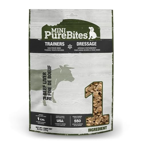 PureBites Mini Beef Freeze Dried Dog Treats, 1 Ingredient, Made in USA