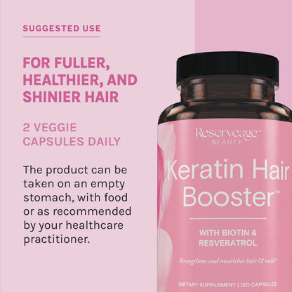 Reserveage, Keratin Hair Booster, Hair and Nails Supplement