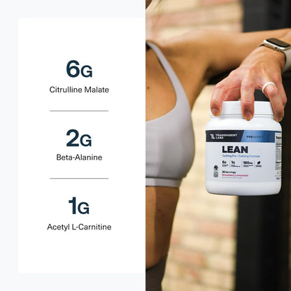 Transparent Labs Lean Pre-Workout - Body Recomposition Pre Workout for Men and Women