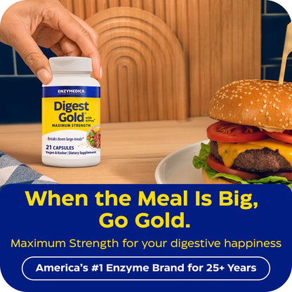 Enzymedica Digest Gold + ATPro, Maximum Strength Digestive Enzymes