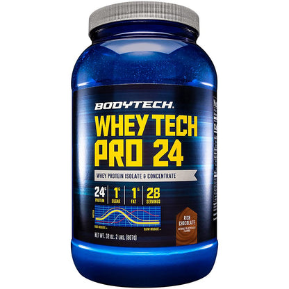 BodyTech Whey Tech Pro 24 Protein Powder - 24g Protein per Serving