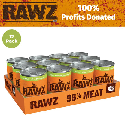 Rawz 96% Meat Canned Wet Food for Dogs 12 Pack/ 12.5 oz. Cans