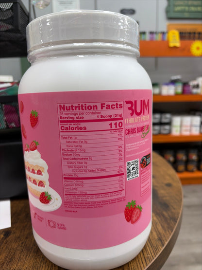 Raw Bum itholate protein strawberry bumcake 27.34 oz.