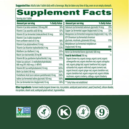 MegaFood Men's 40+ One Daily Multivitamin for Men with Vitamin B, Vitamin D3, Selenium