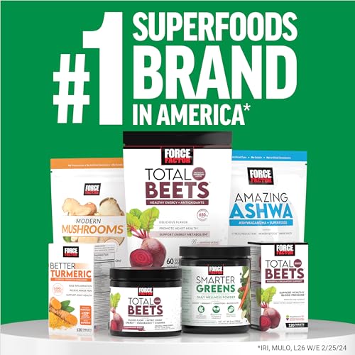 Force Factor Smarter Greens Superfood Powder - Probiotics & Enzymes, 30 Servings