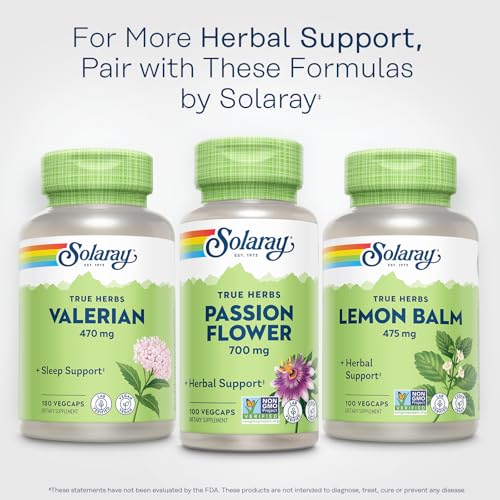 SOLARAY Unflavored Capsules Passion Flower Herbal Support 700Mg Yes Vegetarian
