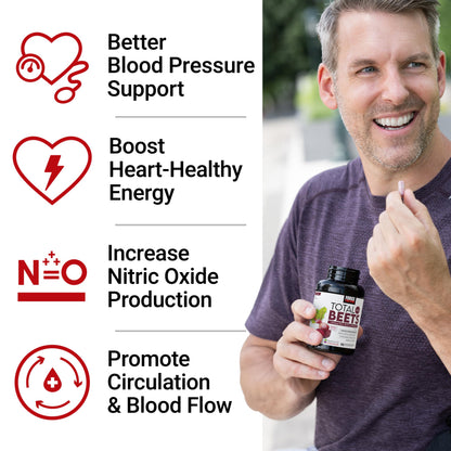 Force Factor Total Beets Blood Pressure Support Capsules, 90 Count