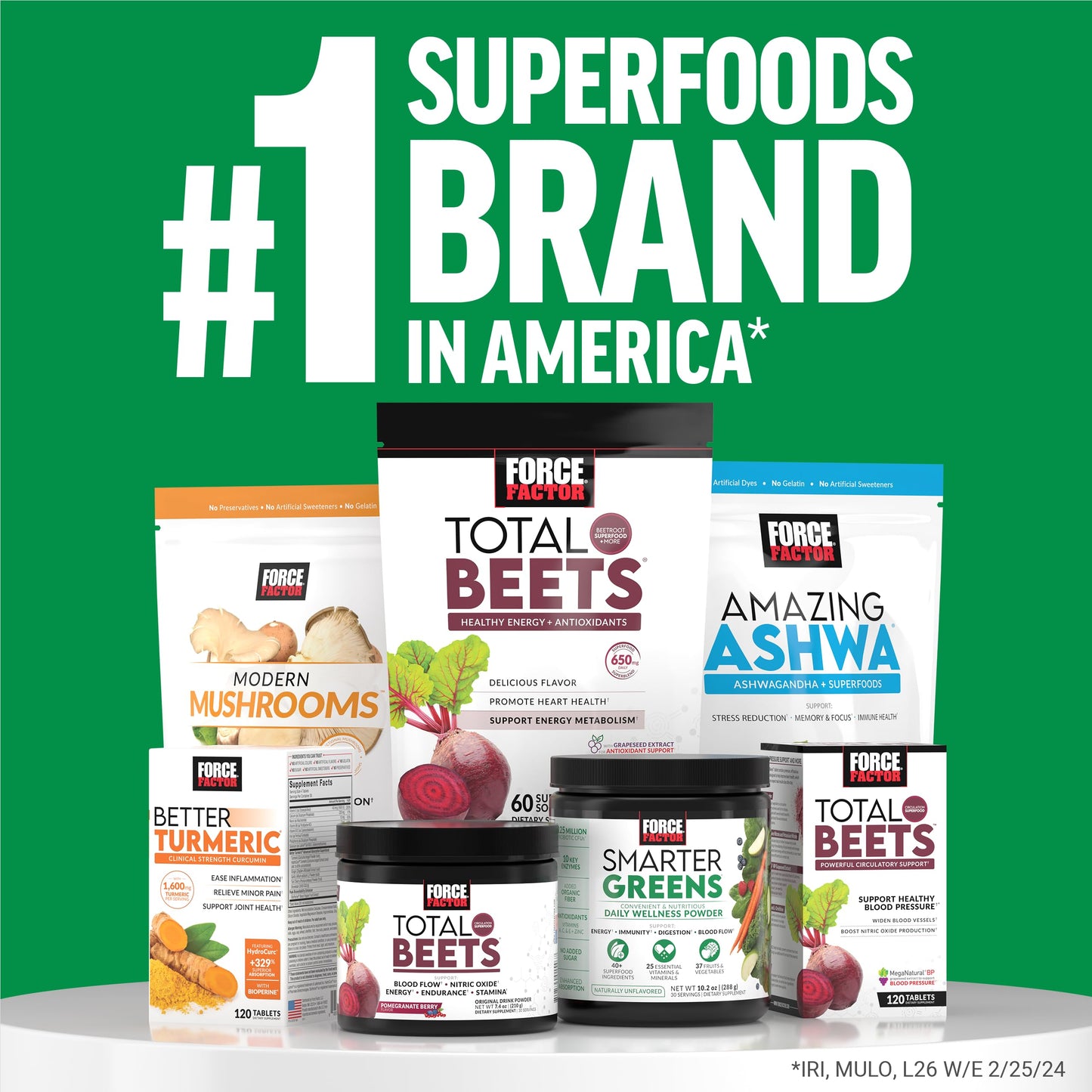 Force Factor Smarter Greens Superfood Powder - Probiotics & Enzymes, 30 Servings