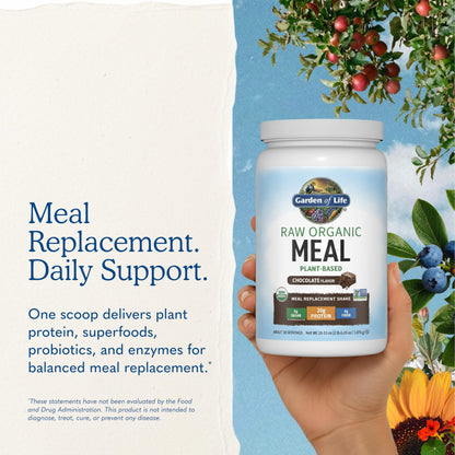 Raw Organic Meal Powder (Vanilla), 34.2 oz (969 g) Bottle