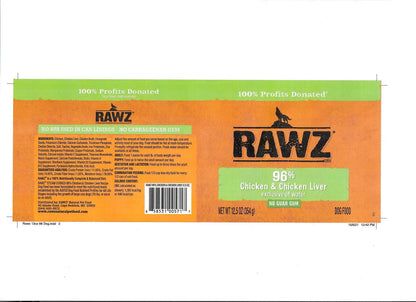 Rawz 96% Meat Canned Wet Food for Dogs 12 Pack/ 12.5 oz. Cans
