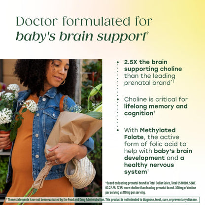 MegaFood Baby & Me 2 Prenatal Multi - Prenatal Vitamins for Women Before & During Pregnancy with Choline, Methyl Folate, and Iron - Dr. Formulated, Gluten-Free, Vegetarian