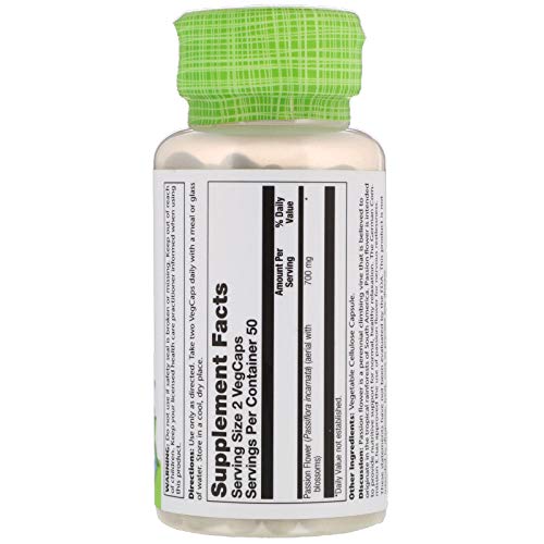 SOLARAY Unflavored Capsules Passion Flower Herbal Support 700Mg Yes Vegetarian