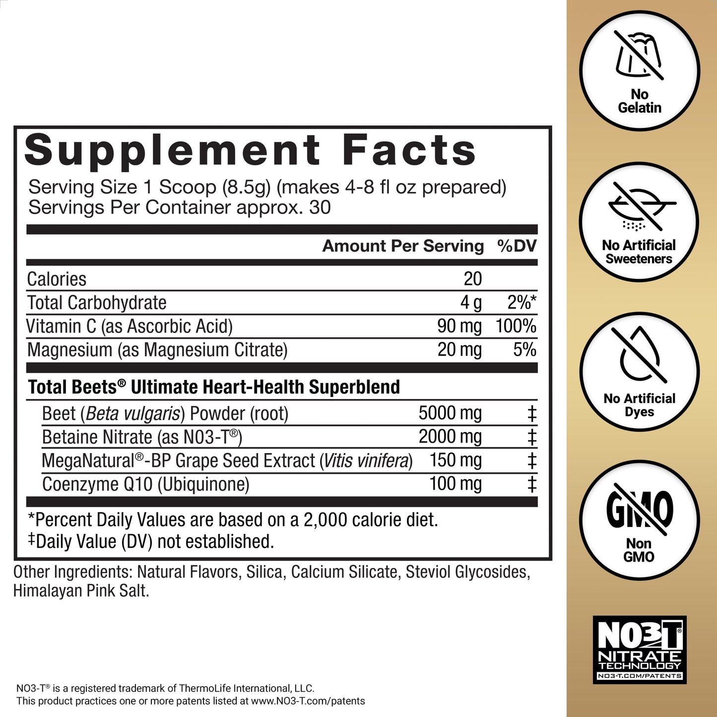 Force Factor Total Beets Energy Drink Mix, Superfood Beet Root Powder with Nitrates to Boost Energy and Support Circulation, Blood Flow, Nitric Oxide and Stamina, Heart Health Supplement
