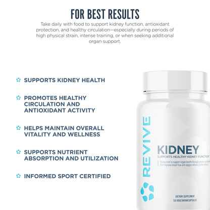 Revive MD Kidney Support Supplement for Men & Women – Kidney Cleanse & Detox Capsules for Overall Health & Function – Vegan-Friendly, Gluten-Free & Soy-Free (135 Vegetarian Capsules, 45 Servings)
