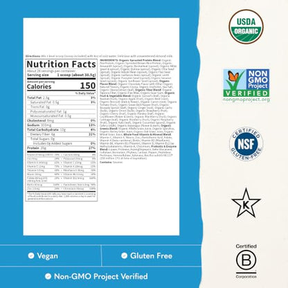 Raw Organic Meal Powder (Vanilla), 34.2 oz (969 g) Bottle