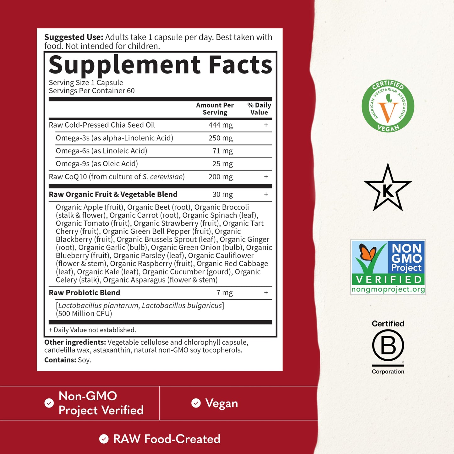 Garden of Life Vegetarian Omega 3 6 9 Supplement