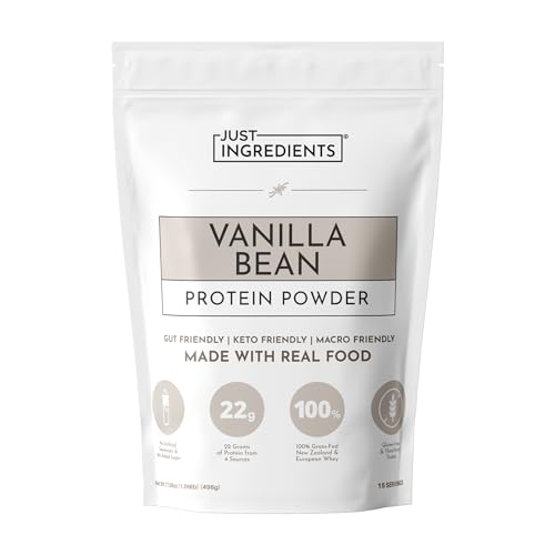 Protein Powder Made with 100% Grass Fed, Non Denatured Whey | Four Different Protein Sources from Organic Whole Food Ingredients | 15 Servings | 22g Protein