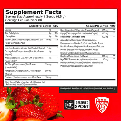 BARE PERFORMANCE NUTRITION Strong Reds Superfood Reds Powder