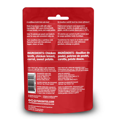 PureBites Chicken Broths for Cats, Only 4 Ingredients, Case of 18