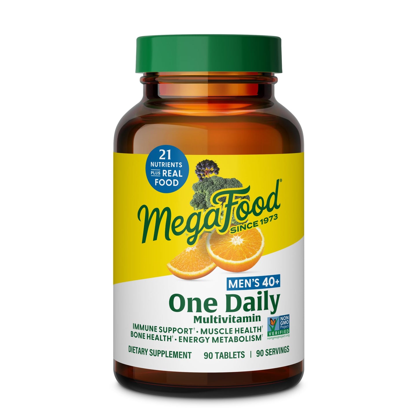 MegaFood Men's 40+ One Daily Multivitamin for Men with Vitamin B, Vitamin D3, Selenium