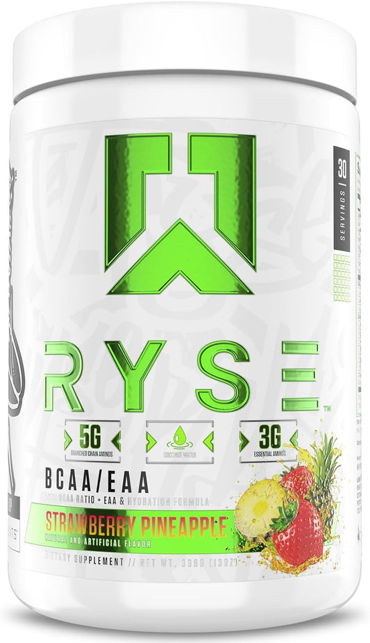 RYSE BCAA EAA Powder - Strawberry Pineapple - 5g Branched Chain Amino Acids