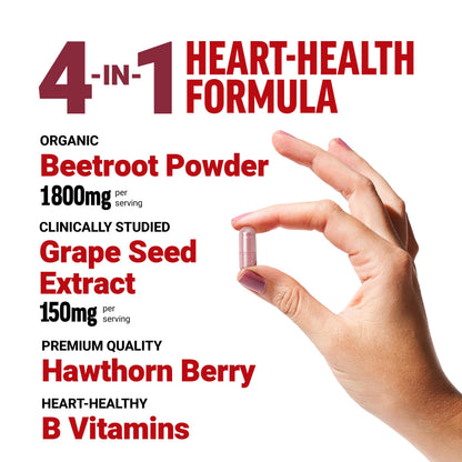 Force Factor Total Beets Blood Pressure Support Capsules, 90 Count