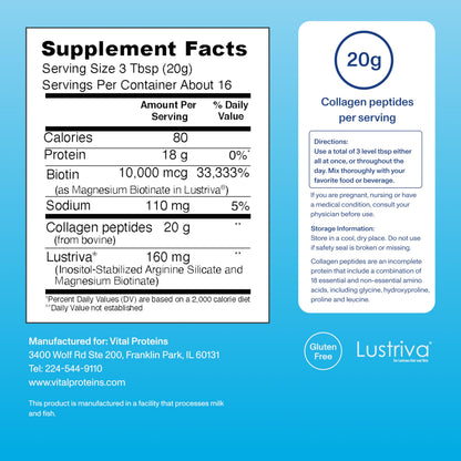 Vital Proteins Collagen Peptides + Biotin
