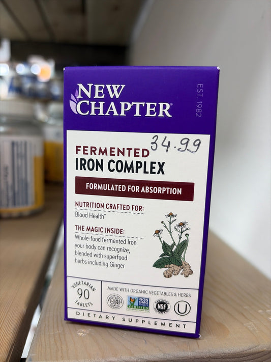 New Chapter Iron Supplement 90 Tablets | Whole-Food Fermented Iron Complex | Gentle