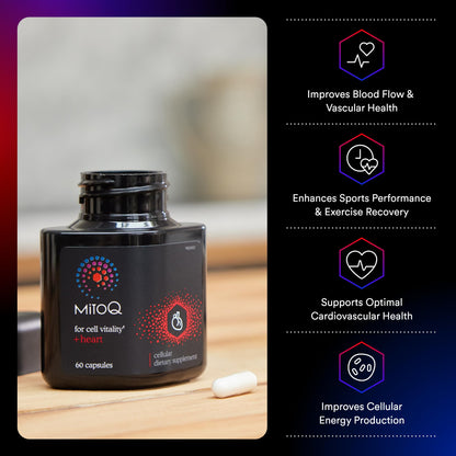 MitoQ +Heart Premium CoQ10 Antioxidant - Cardiovascular & Cell Health