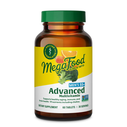 MegaFood Men's 55+ Multivitamin - Prostate & Immune Support - 60 Tabs