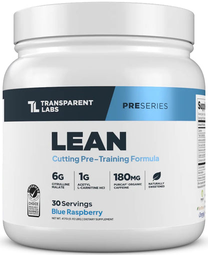 Transparent Labs Lean Pre-Workout - Body Recomposition Pre Workout for Men and Women