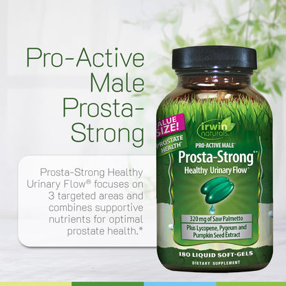 Irwin Naturals Prosta-Strong - 180 Softgels - Prostate Health Support with Saw Palmetto