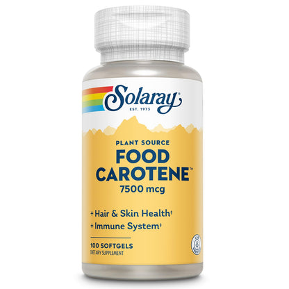 SOLARAY Food Carotene 7500mcg (25000 IU) - Beta Carotene Vitamin A Supplement