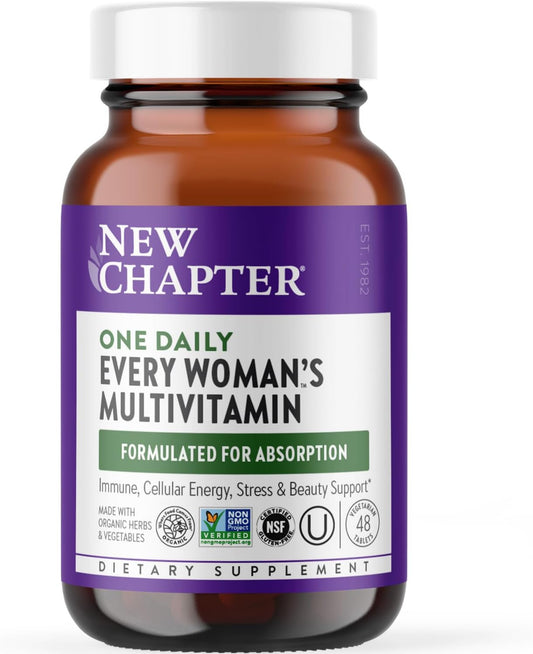 New Chapter Women’s Multivitamin, Iron, B6, B12, Biotin for Hair Growth, D3, VIT C