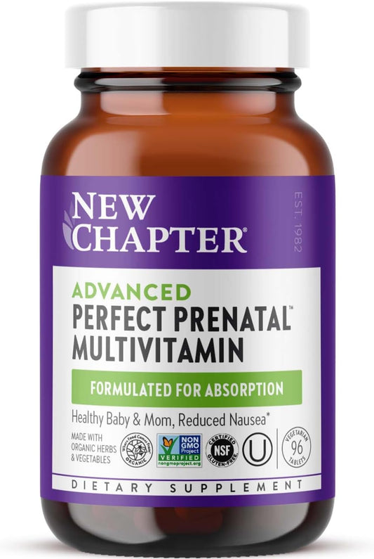 New Chapter Advanced Perfect Prenatal Vitamins, 96ct, Made with Organic