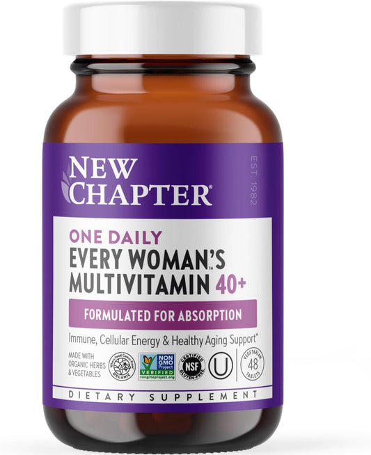 New Chapter Women’s Multivitamin 40+, extra B6 & B12, Biotin for Hair Growth, D3, Vit C