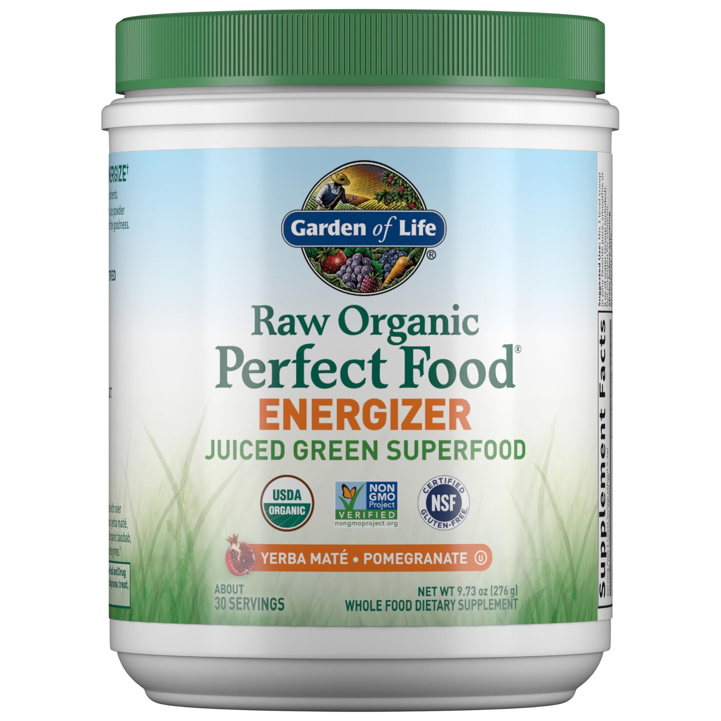 Garden of Life Raw Organic Perfect Food Energizer - Yerba Mate Pomegranate, 30 Servings