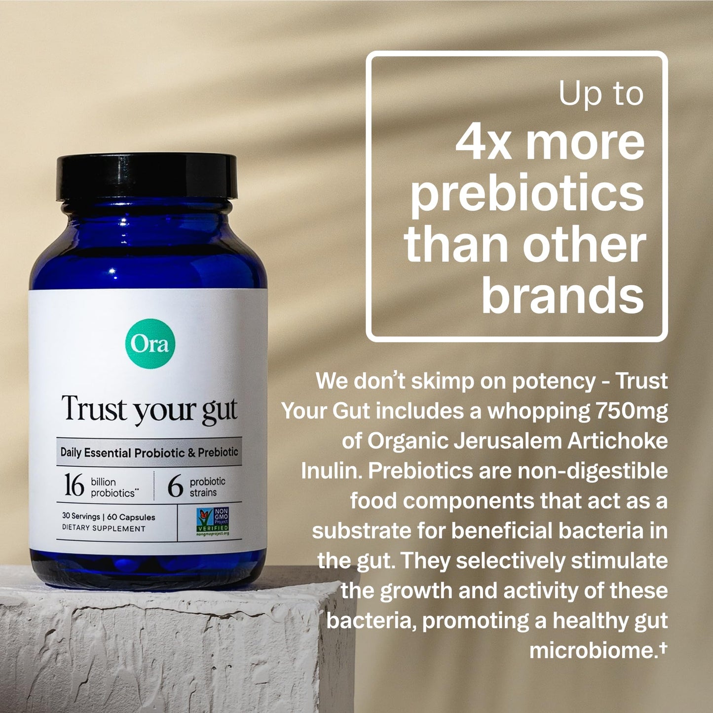 Ora Organic Probiotics and Prebiotics for Digestive Wellness - 16 Billion CFU