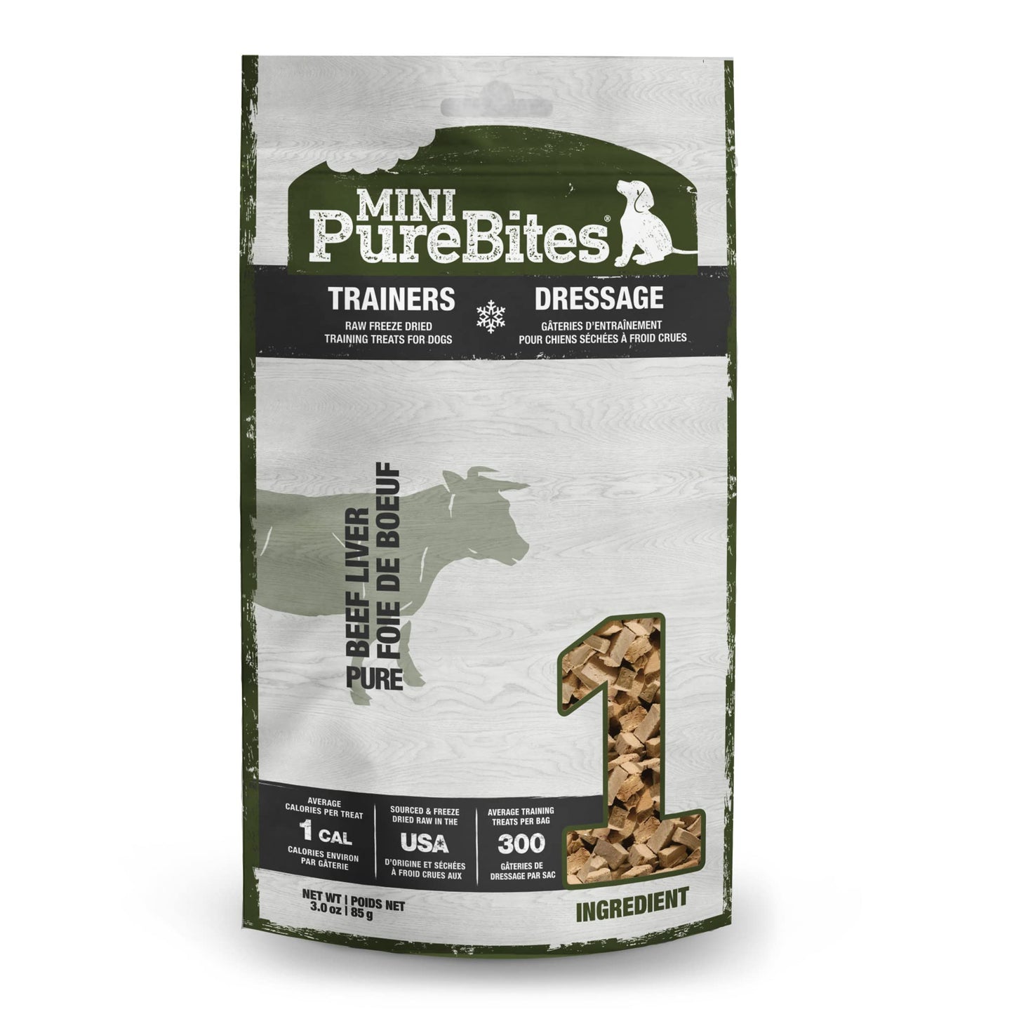 PureBites Mini Beef Freeze Dried Dog Treats, 1 Ingredient, Made in USA
