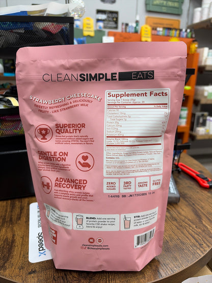 Clean Simple Protein Powder Strawberry Cheesecake 1.1 LBS 20 Servings