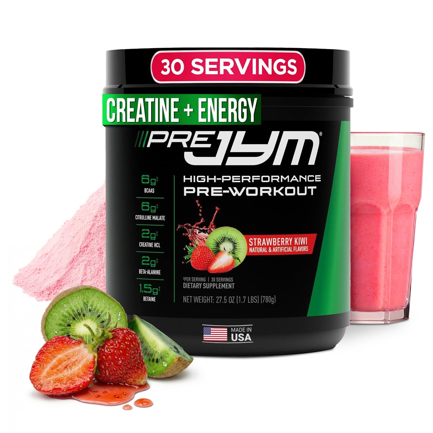 JYM Pre JYM Pre-Workout Powder - BCAAs, Creatine & Citrulline